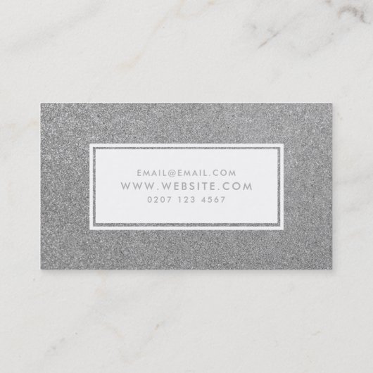 Silver Sparkle Glitzer Beauty Spray Tan Salon Visitenkarte (Rückseite)