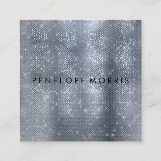 Silver Sparkle Glitzer Beauty Stylist Quadratische Visitenkarte (Vorderseite)