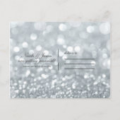 Silver Sparkle Glitzer Eiffelturm Save the Date Ankündigungspostkarte (Rückseite)