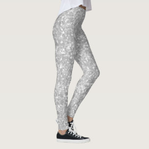 Silver Sparkle Glitzer Elegante Leggings