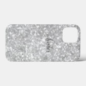 Silver Sparkle Glitzer Elegante Personalisiert Case-Mate iPhone Hülle (Rückseite (Horizontal))