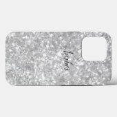 Silver Sparkle Glitzer Elegante Personalisiert Case-Mate iPhone Hülle (Rückseite (Horizontal))