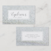 Silver Sparkle Glitzer Eyebrows bilden Künstler Visitenkarte (Vorne/Hinten)