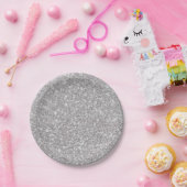 Silver Sparkle Glitzer Glam Custom Party Pappteller (Party)