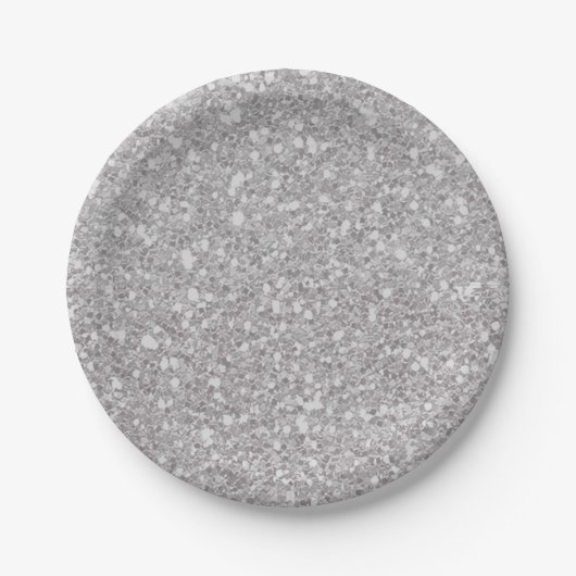 Silver Sparkle Glitzer Glam Custom Party Pappteller (Vorderseite)