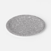 Silver Sparkle Glitzer Glam Custom Party Pappteller (Schrägansicht)