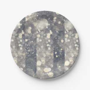 Silver Sparkle Glitzer Glamour Glam Moderne Modern Pappteller