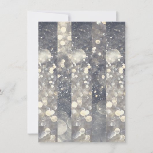 Silver Sparkle Glitzer Glamour Glam Modernes Party Einladung (Rückseite)