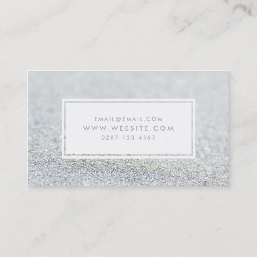 Silver Sparkle Glitzer Hair macht Künstler Visitenkarte (Rückseite)