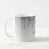 Silver Sparkle Glitzer Luxus Monogram Name Kaffeetasse (Links)
