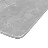 Silver Sparkle Glitzer Marmormonogramm Schneidebrett (Ecke)