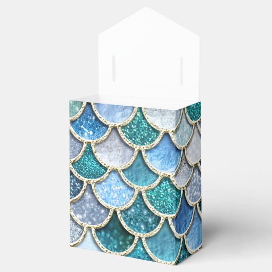 Silver Sparkle Glitzer Mermaid Scales Geschenkschachtel (Geöffnet)