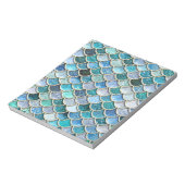 Silver Sparkle Glitzer Mermaid Scales Notizblock (Rotiert)