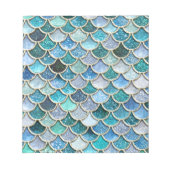 Silver Sparkle Glitzer Mermaid Scales Notizblock (Vorderseite)