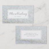 Silver Sparkle Glitzer Microblading Visitenkarte (Vorne/Hinten)