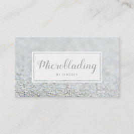 Silver Sparkle Glitzer Microblading Visitenkarte