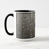 Silver Sparkle Glitzer mit Personalisiertem Namen Tasse (Links)