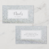 Silver Sparkle Glitzer Nail Artist Visitenkarte (Vorne/Hinten)