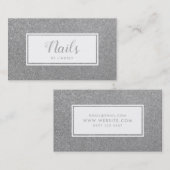 Silver Sparkle Glitzer Nail Artist Visitenkarte (Vorne/Hinten)