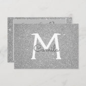 Silver Sparkle Glitzer Quinceanera Save the Date (Vorne/Hinten)