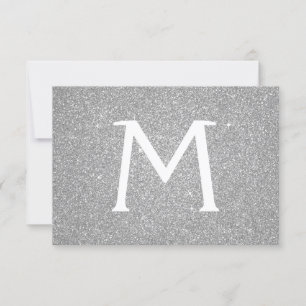 Silver Sparkle Glitzer Quinceanera Save the Date