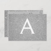 Silver Sparkle Glitzer Sweet 16 Save the Date (Vorne/Hinten)