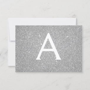 Silver Sparkle Glitzer Sweet 16 Save The Date