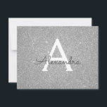 Silver Sparkle Glitzer Sweet 16 Save the Date<br><div class="desc">Silver Sparkle Glitzer 16 . Geburtstag Monogram Name and Initial Birthday Party Save the Date Einladung. Diese Einladung ist ideal für die Sparkle Glitzer Sweet 16 Geburtstagsparty,  die in Rosa Rose Gold feiern möchten.</div>