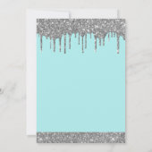 Silver Sparkle Glitzer Sweet 16 Save the Date Einladung (Rückseite)