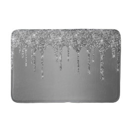 Silver Sparkle Glitzer Tropfens Chic Badematte