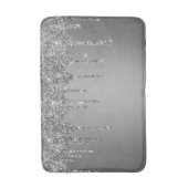 Silver Sparkle Glitzer Tropfens Chic Badematte (Vorderseite Vertikal)