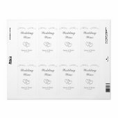 Silver Sparkle & Hearts Wedding Wine Label (Vorne)