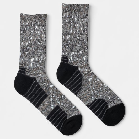 Silver Sparkle Imitats Glitzer Socken (Rechts)