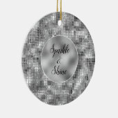 Silver Sparkle Keramik Ornament (Rechts)