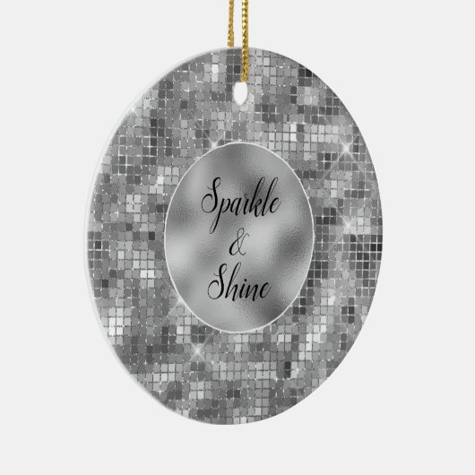 Silver Sparkle Keramik Ornament (Rechts)