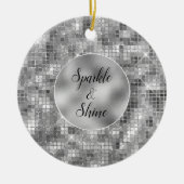 Silver Sparkle Keramik Ornament (Vorne)