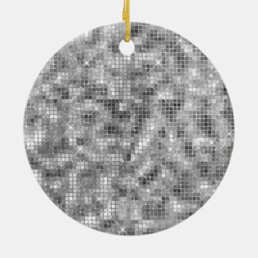 Silver Sparkle Keramik Ornament (Hinten)