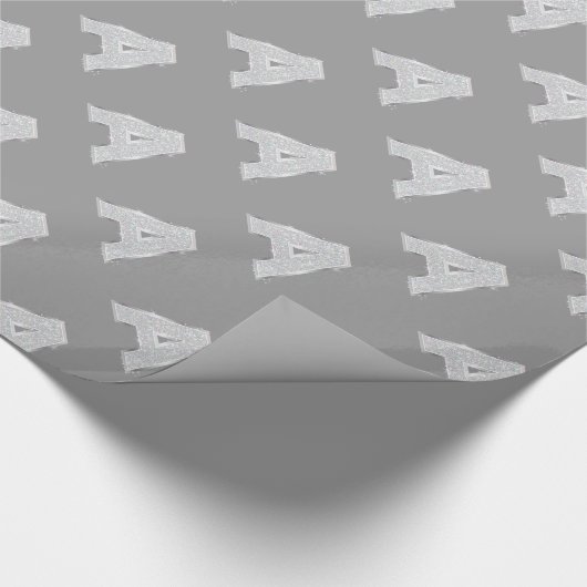 Silver Sparkle Letter A Geschenkpapier (Ecke)