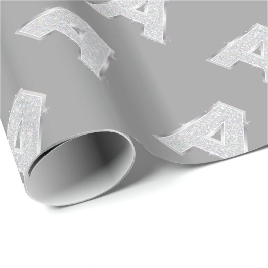 Silver Sparkle Letter A Geschenkpapier (Rolleneckpunkt)
