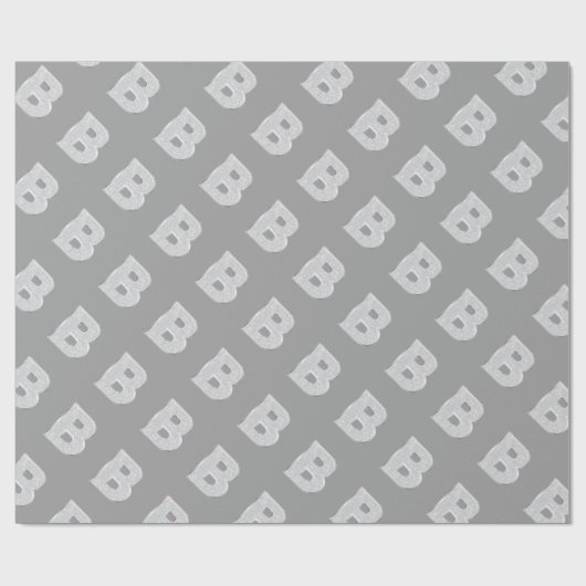 Silver Sparkle Letter B Geschenkpapier (Flach)