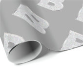 Silver Sparkle Letter B Geschenkpapier (Rolleneckpunkt)