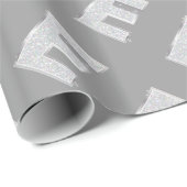 Silver Sparkle Letter E Geschenkpapier (Rolleneckpunkt)