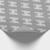 Silver Sparkle Letter M Geschenkpapier (Ecke)