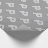 Silver Sparkle Letter P Geschenkpapier (Ecke)