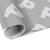 Silver Sparkle Letter P Geschenkpapier (Rolleneckpunkt)