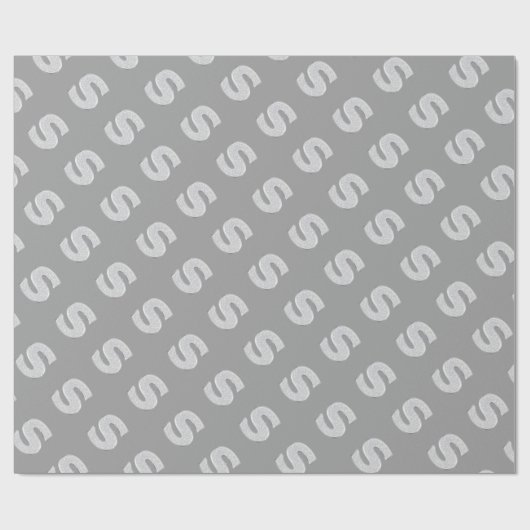 Silver Sparkle Letter S Geschenkpapier (Flach)