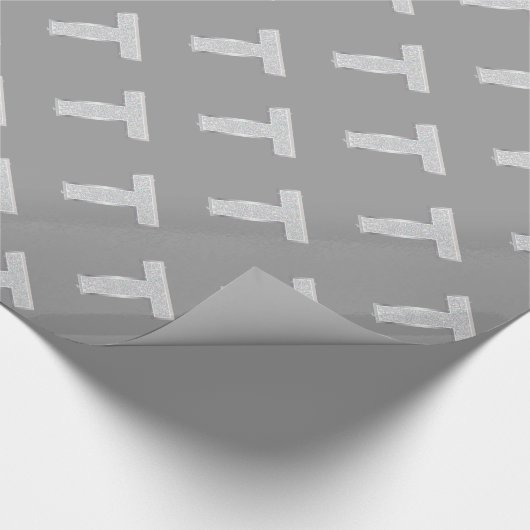 Silver Sparkle Letter T Geschenkpapier (Ecke)