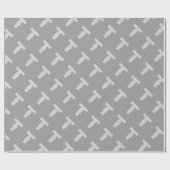 Silver Sparkle Letter T Geschenkpapier (Flach)