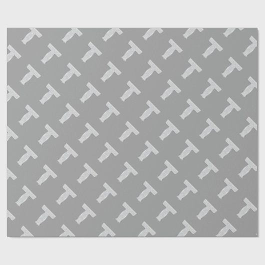 Silver Sparkle Letter T Geschenkpapier (Flach)