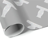 Silver Sparkle Letter T Geschenkpapier (Rolleneckpunkt)